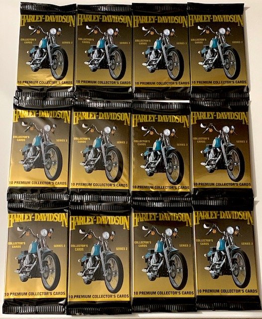 12 Packs of Original HARLEY DAVIDSON Trading Cards: All Packs are Factory Sealed / Series 2