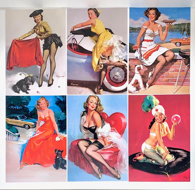 Lot of 6 GIL ELVGREN Risque Pin Up Girl Art Lithographs: Lot of 6 Lithograph Posters 8 x 10 by Renowned Pin Up Artist Gil Elvgren
