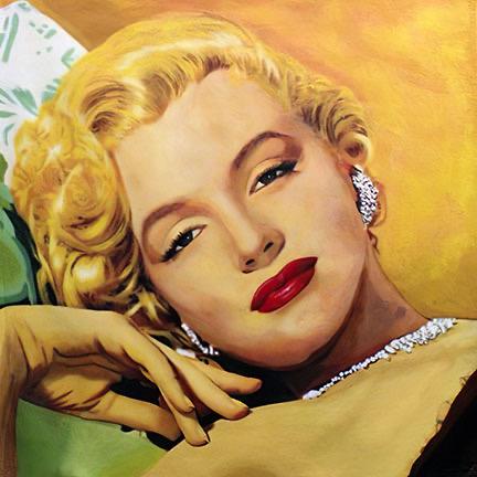 STEVE KAUFMAN Pop Art MARILYN MONROE Canvas Print: 16 x 16 / Does Not Come Framed / Shipped in a Mailing Tube / This is a Decorative Print / This is Not an Original Oil and is Not Hand Signed by the Artist