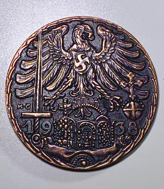 KARL GOTZ 1938 Cast Bronze Crown Empire Medal: Karl Gotz 1938 Cast Bronze Crown Empire Medal â€“ This symbolic medal depicts the transfer of the Imperial Insignia from Vienna to Nuremberg Germany - We cannot Guarantee whether it is Period or 
