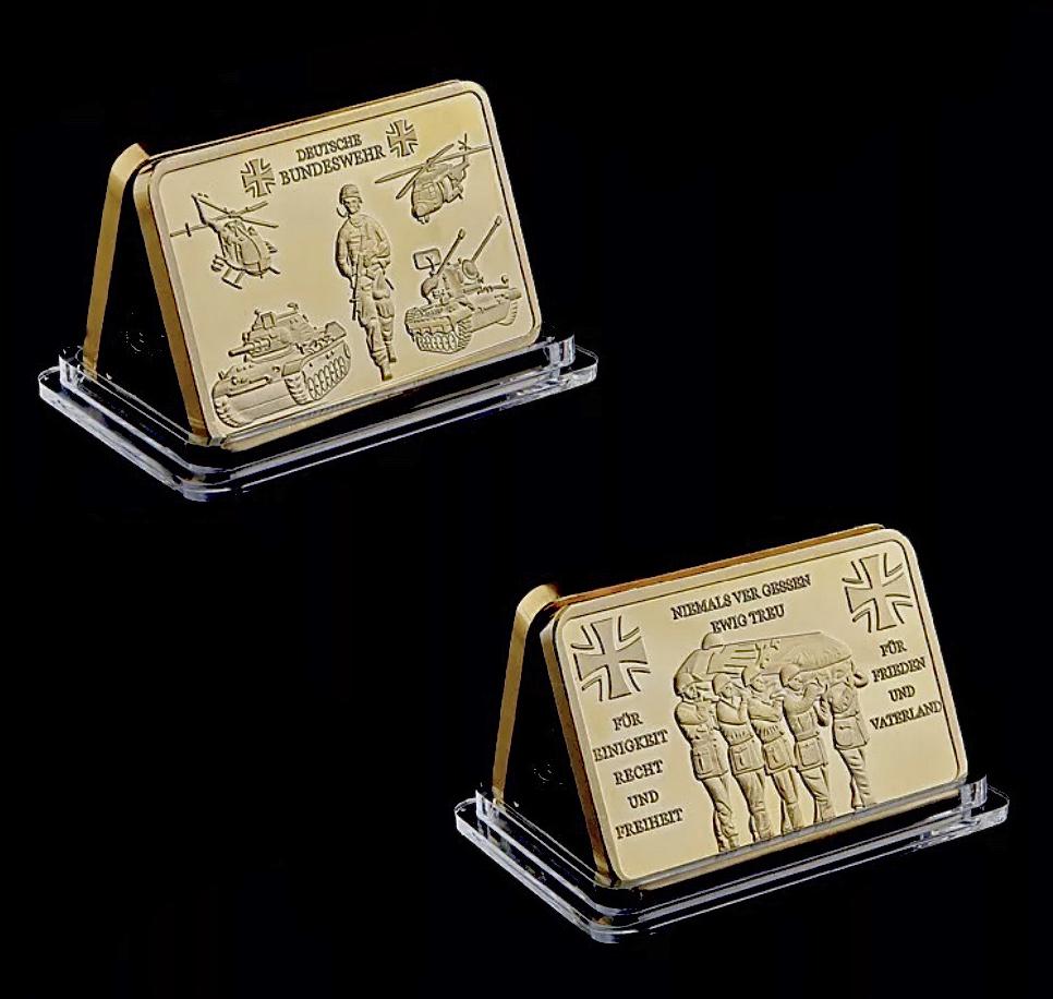 WW2 German Bundeswehr Encapsulated Gold Clad Bar: Approximately 1oz â€“ Multiple Photos Posted â€“ Not Gold â€“ This is a Gold Clad/Plated Bar