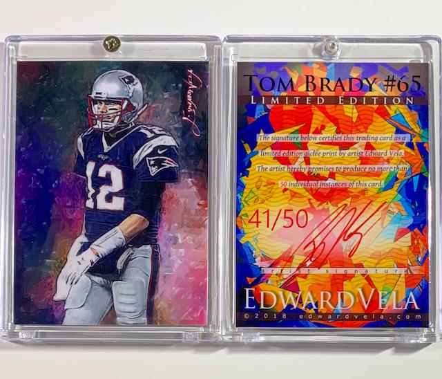 1/50 TOM BRADY Artist Signed Print Art Football Card: Hand Signed & Numbered by Artist ONLY 50 Made