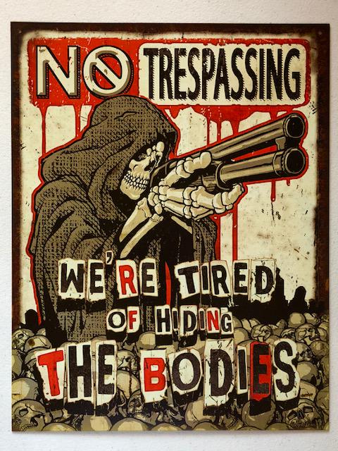 Awesome NO TRESPASSING Distressed Metal Sign: 16 x 13 - Distressed Look - This is a New Sign