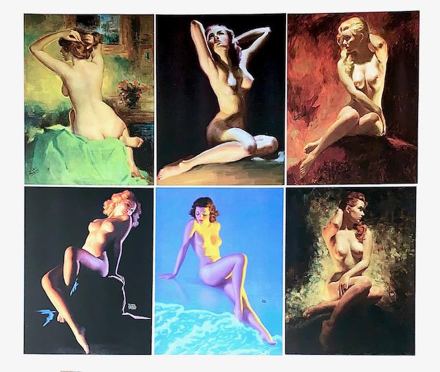6 EARL MORAN Nude Pin Up Girl Art Lithograph Posters/A: Lot of 6 Lithograph Posters 8 x 10 by Renowned Pin Up Artist EARL MORAN