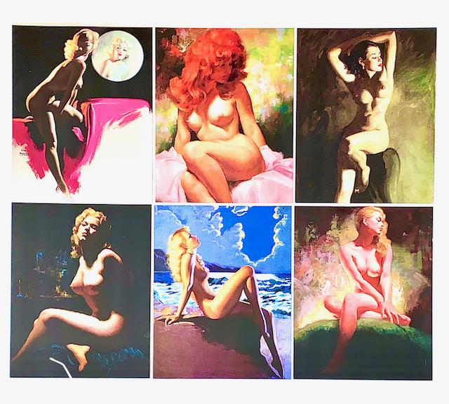 6 EARL MORAN Nude Pin Up Girl Art Lithograph Posters/B: Lot of 6 Lithograph Posters 8 x 10 by Renowned Pin Up Artist EARL MORAN