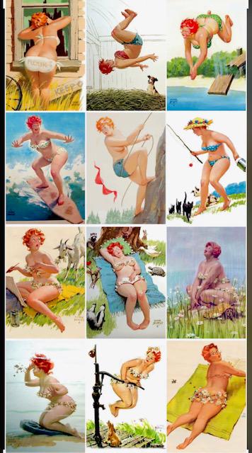 Lot of 12 Chubby HILDA Pin-Up Girl Postcards/B: These Postcards are in Beautiful Condition and have Never Been Used - We Do Not know when they were produced