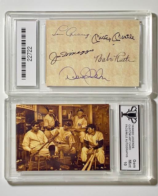 Legendary NY Yankees Proof Art Print Baseball Card: Featuring the Greatest Yankees of all Time / Facsimile Autographs/ Encased & Mint