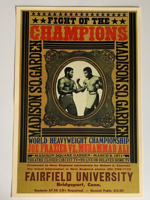 1971 Muhammad Ali vs Joe Frazier Fight Promotion Poster: 12 x 18 / March 8 th 1971 / Madison Square Garden / Fight of the Champions / Not a Period Original / Sold as a Collectible Reproduction