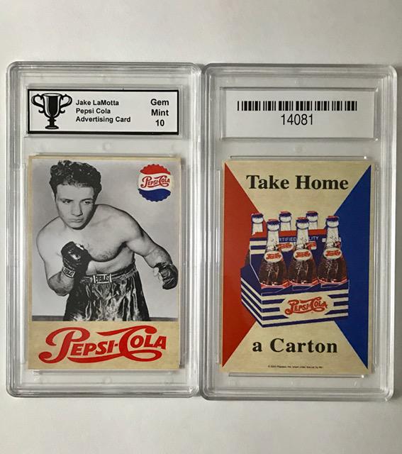 JAKE LAMOTTA Pepsi Cola Advertising Boxing Card: Great Cross Collectible