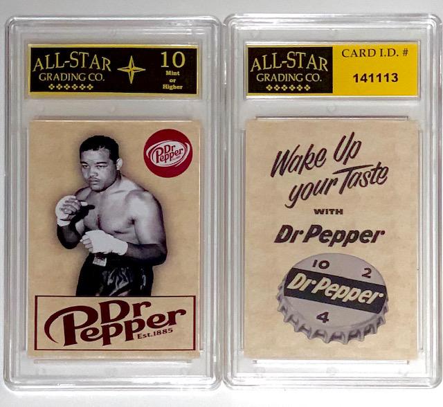 JOE LOUIS Gem 10 DR. PEPPER Advertising Card: Great Cross Collectible