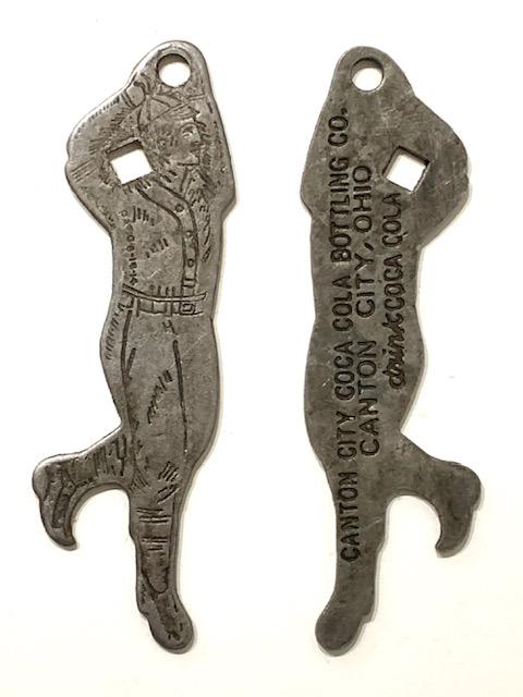 Old Coca Cola Promo Baseball Player Bottle Opener: Great Piece of Advertising