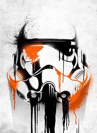 BANKSY Star Wars STORMTROOPER Graffiti Art Canvas Print: 16 x 22 / Does Not Come Framed / Shipped in a Mailing Tube / This is a Print with No Real Dollar Value / This is purely a Decorative Print / Not an Original Oil
