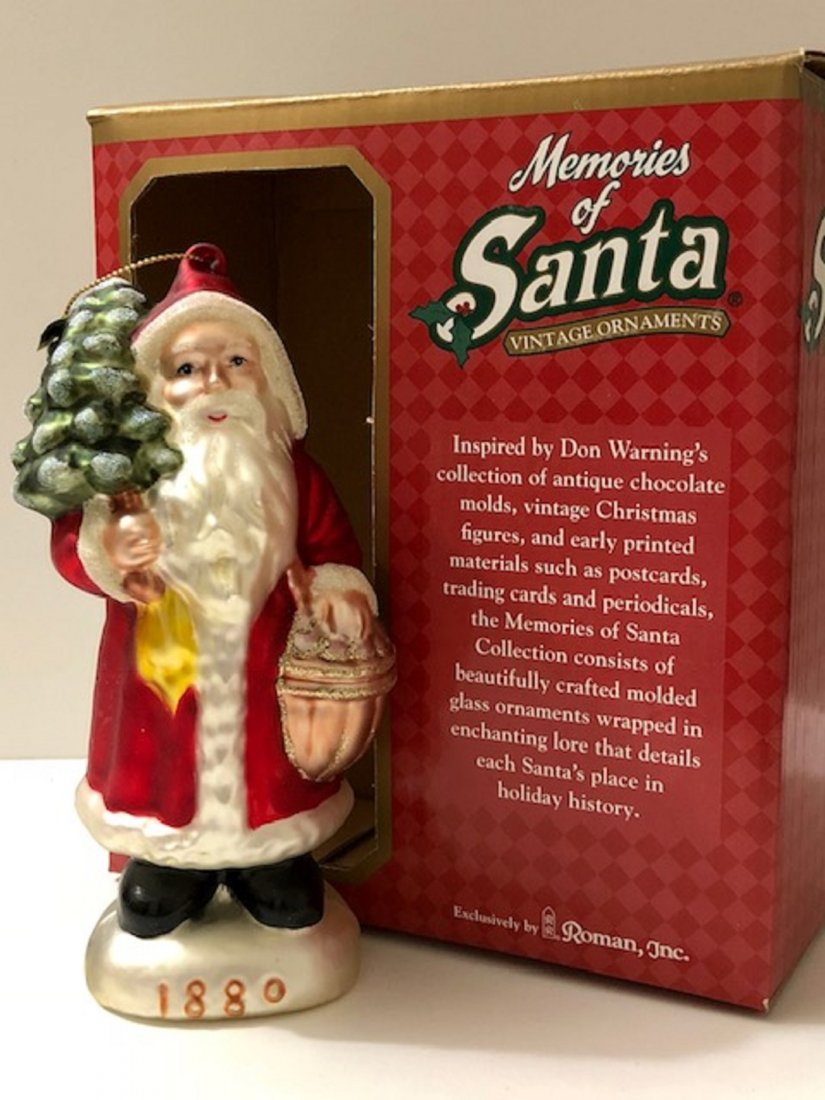 1880 Memories of Santa Blown Glass Christmas Ornament: 6 Inches Tall - Never Removed from the Original Box for Use - See all Photos