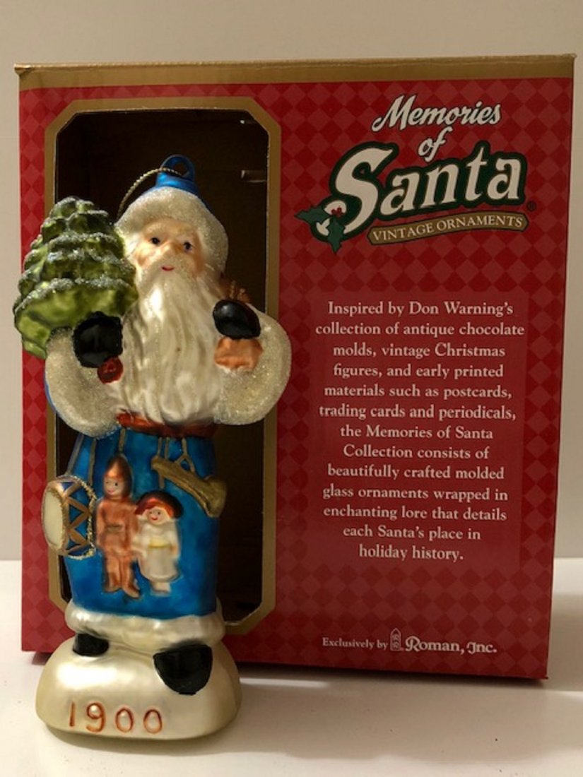 1900 Memories of Santa Blown Glass Christmas Ornament: 6 Inches Tall - Never Removed from the Original Box for Use - See all Photos