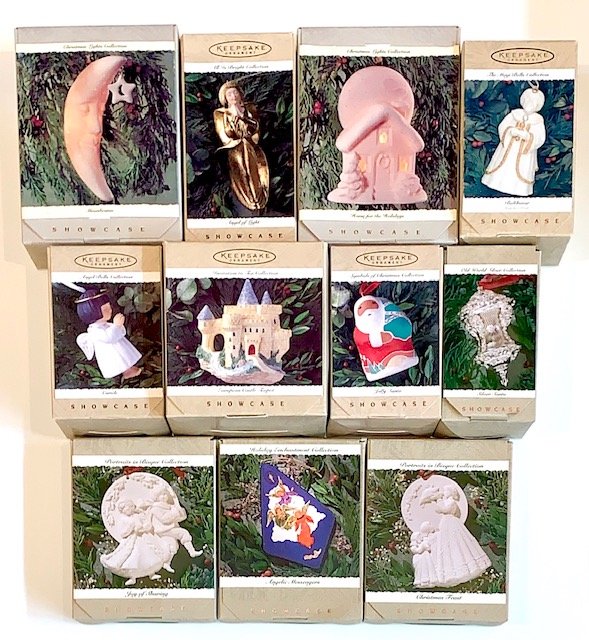 VTG Lot of 11 Showcase Collection Christmas Ornaments: Group E - Meticulous Owner - Estate Find - These were all Pre-Owned but We have not opened or tested these - Sold as Found