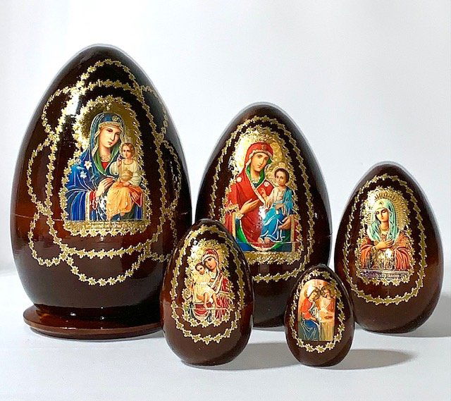 Russian Religious Icons Hand Painted Wood Nesting Dolls: Beautiful Set / Hand Painted Russian Nesting Dolls / Approximately 6 Inches Tall / Multiple Photos Posted