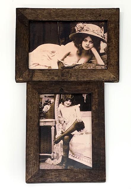 Lot of 2 Old West Brothel Soiled Doves Lineup Photos: Extremely Cool Whorehouse Lineup Photos depicting Girls known as Soiled Doves for the Patron to Choose from â€“ They have a Nice old-style Wood Frame but the Actual Age is Unknown / Sold AS-IS