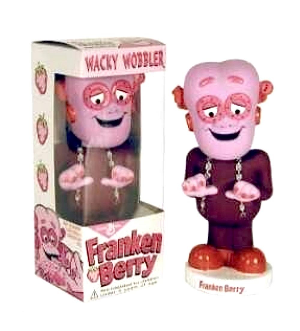 RARE Collectible Retired Funko Wacky Wobbler Toy in Box: FRANKEN BERRY Cereal / Never Displayed / Awesome Advertising and Toys Cross Collectible