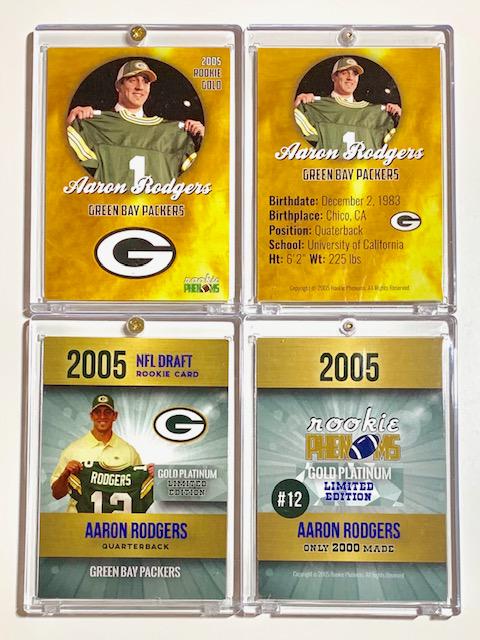 2 Limited Edition AARON RODGERS Rookie Football Cards: Lot of 2 â€“ Encased â€“ Beautiful Condition