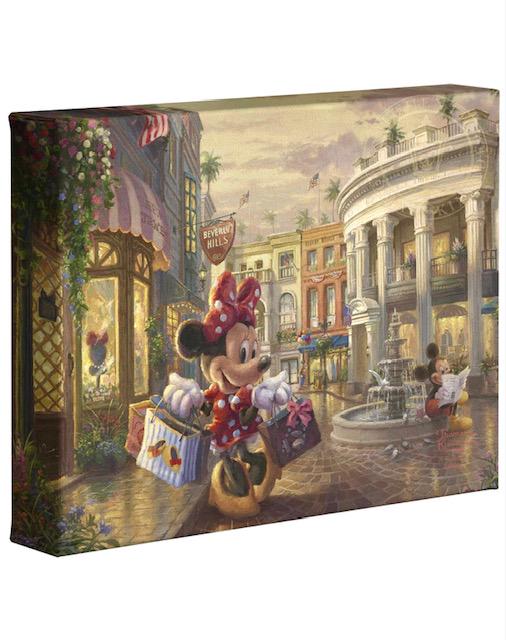 Thomas Kinkade Minnie & Mickey Rodeo Dr Canvas Art COA: Walt Disneyâ€™s Minnie Mouse & Mickey Mouse Shopping on Rodeo Drive - Comes Stretched on Wood Frame - Never Hung - Like New Authentic Piece of Art with COA from the Studios of Thomas Kinkade - 10