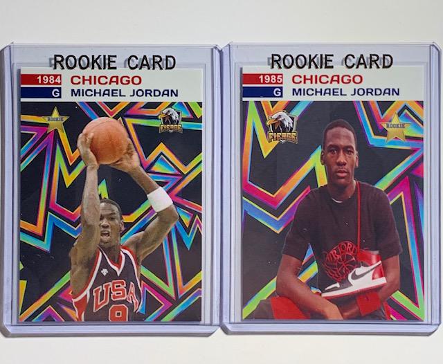 2 Rare MICHAEL JORDAN Custom Rookie Basketball Cards: 1984 and 1985 Fierce Cards / Only 1000 Produced of each Card / Multiple Photos Posted