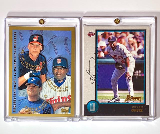 Lt of 2 HOF David â€œBIG PAPIâ€ Ortiz Rookie Baseball: Encased