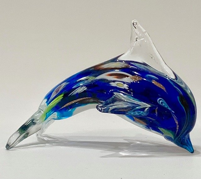 Gorgeous MURANO Art Glass Dolphin: Beautiful Colors / Multiple Photos Posted