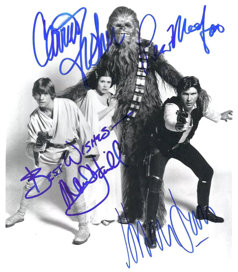 STAR WARS Cast Autographed 8 x 10 Photograph: This is a Facsimile Autographed Reprint Photograph - Measurements 8 x 10 â€“ NOT HAND SIGNED