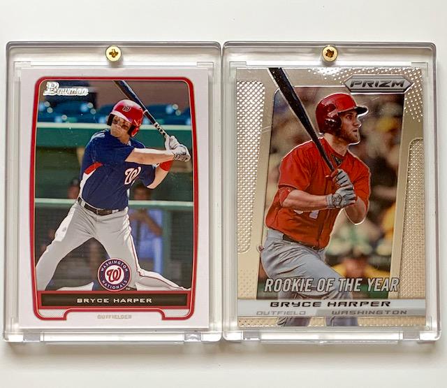Lot of 2 BRYCE HARPER Rookie Baseball Cards: Both Encased and in Beautiful Condition