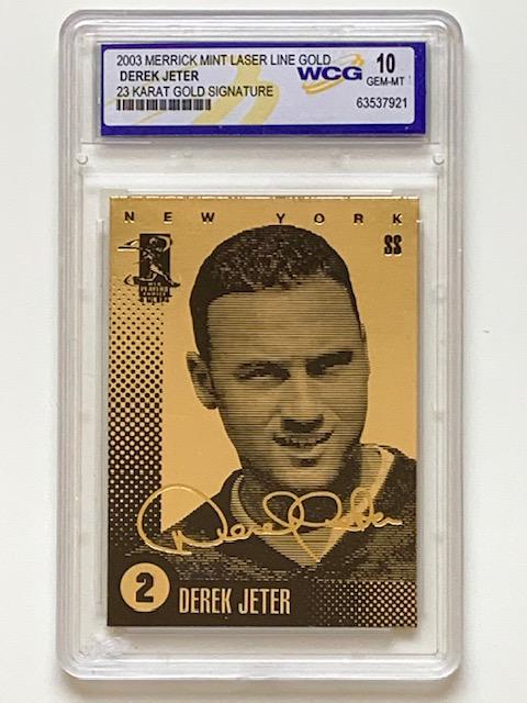 DEREK JETER 23k Gold Laser Line Signature Baseball Card: Gem Mint 10 â€“ Distributed by The Merrick Mint â€“ Multiple Photos Posted