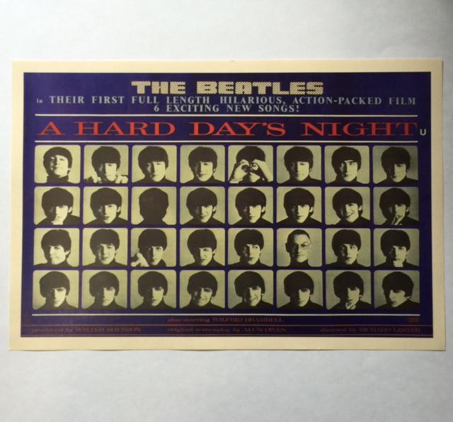 The BEATLES / A Hard Dayâ€™s Night Movie Poster: 12 x 18 / Not a Period Original Poster / Sold as a Decorative Collectible Item