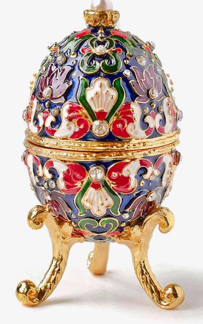 FABERGE St. Petersburgh Russia Jeweled & Enameled Egg: This is Absolutely a Gorgeous Studded & Enameled Russian Faberge Inspired Egg - It is in Never Displayed Condition â€“ Multiple Photos Posted