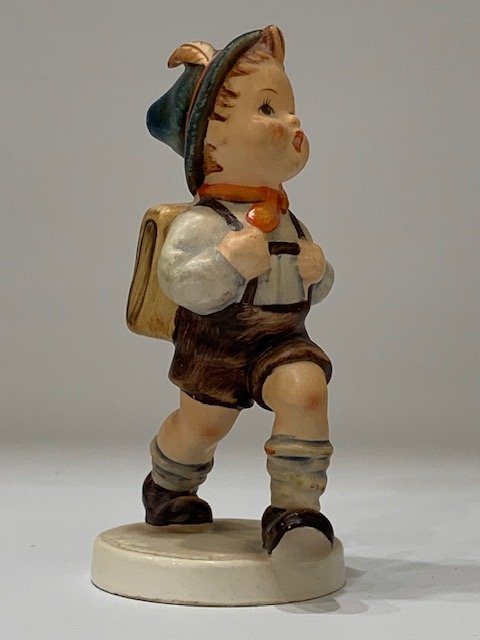 MJ Hummel West Germany Porcelain Figurine: Please See all Photos Before Bidding / This item has Fleabite Chips to the Backside as Seen in Photo Number 4 / Multiple Photos Posted