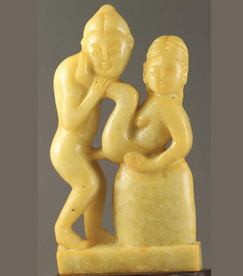Vintage Oriental Hand Carved Jade Risque/Erotic Figure (1 of 3)