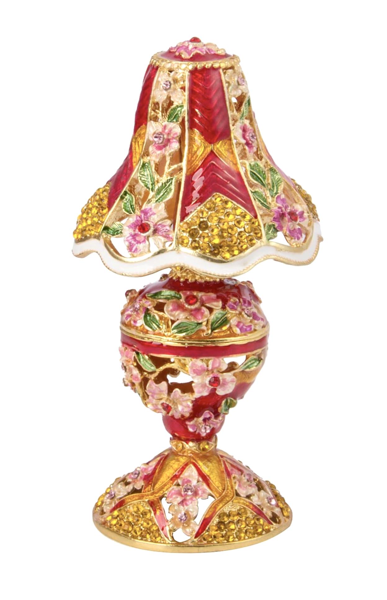 Faberge Inspired Enameled/Jeweled 2pc Lamp Trinket Box (1 of 4)