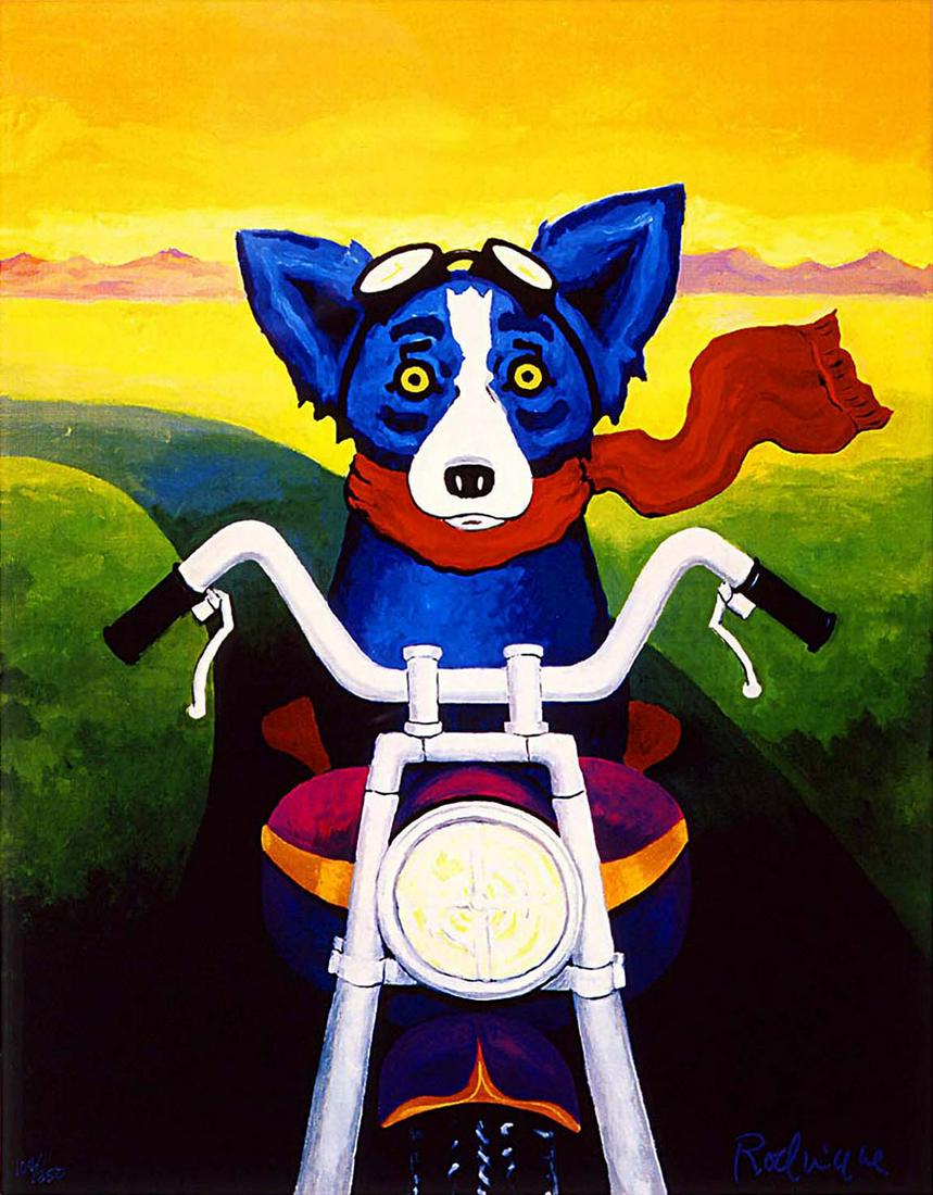 Rodrigue Blue Dog Print Art on Canvas 16 X 20: 16 X 20 Does Not Come Framed / Shipped out in a Mailing Tube / This is Not an Original Oil / This is a Print