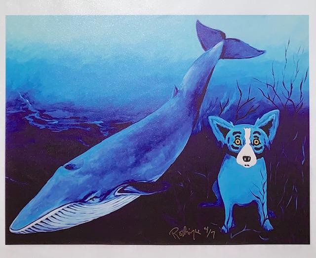 Rodrigue Blue Dog Print Art on Canvas 12 X 16: 12 X 16 / Does Not Come Framed / Shipped out in a Mailing Tube / This is Not an Original Oil / This is a Print