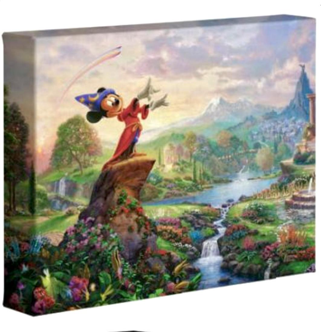 Thomas Kinkade Fantasia Mickey Mouse Canvas Art w/COA (1 of 2)