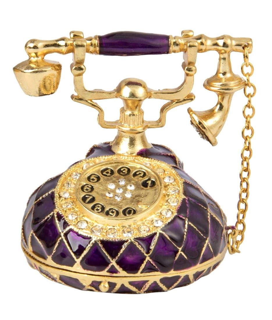 FABERGE Inspired Enameled Antique Telephone Trinket Box (1 of 3)