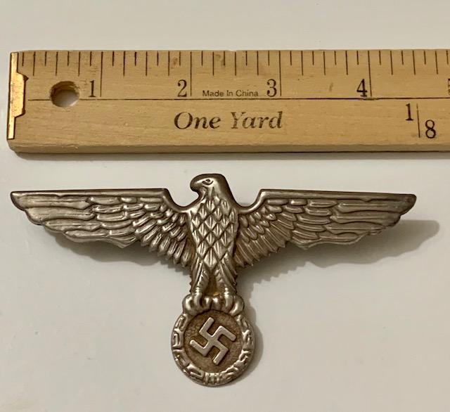 Large NAZI German Reichsadler Eagle Swastika Pin: This item came from an Estate Sale Liquidation. The Owners Claimed they were Surplus but We do not know for sure therefore We cannot Guarantee whether it is Period or Authentic. All Nazi Items are Sel