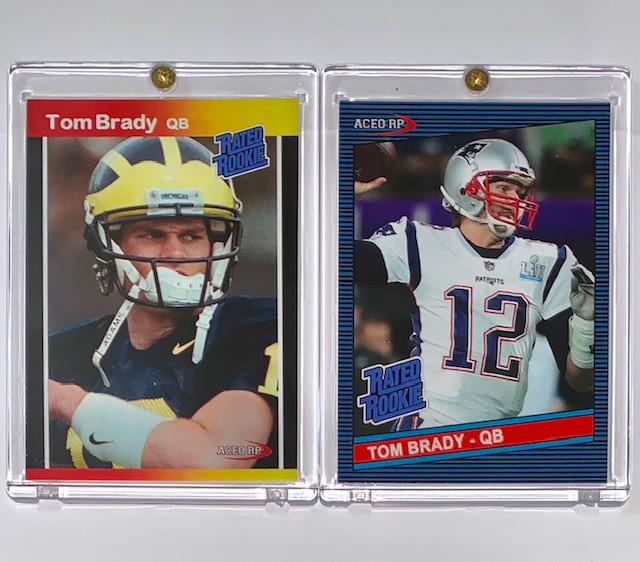 Lot of 2 TOM BRADY Custom Rookies Football Cards (1 of 1)