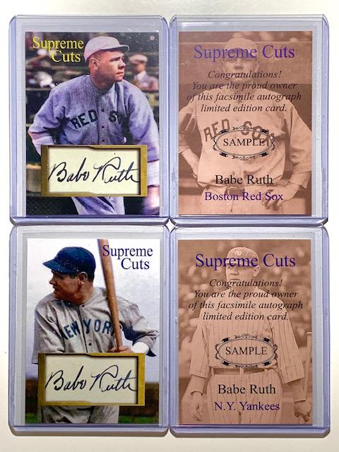 Lot of 2 Babe Ruth Pre-Production Sample Baseball Cards (1 of 1)