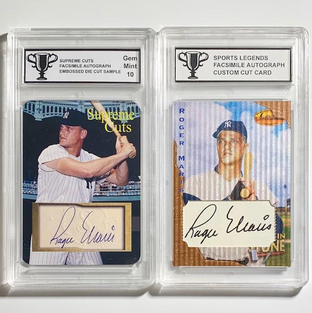 Lot of 2 ROGER MARIS Custom Signed Graded Baseball Crds (1 of 2)