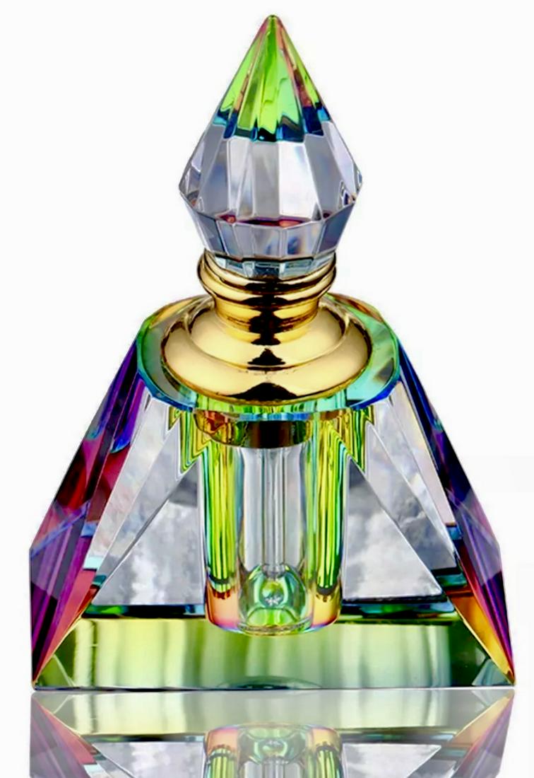 Stunning Iridescent Clear-Color Crystal Perfume Bottle (1 of 1)