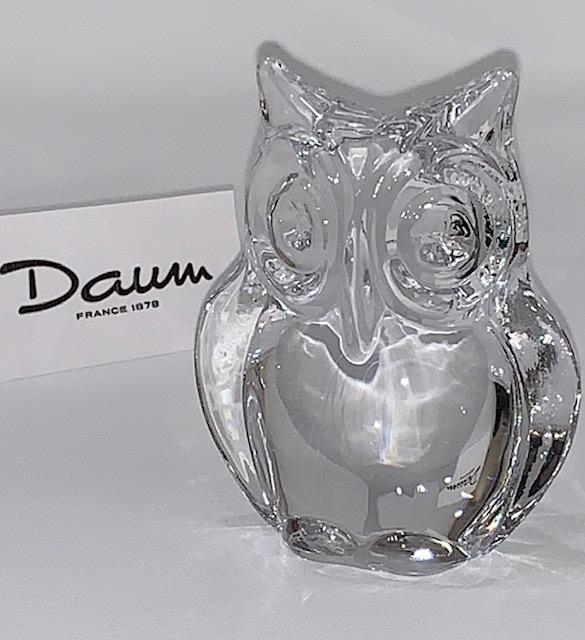 Vintage Signed DAUM France Crystal OWL   Figure (1 of 2)