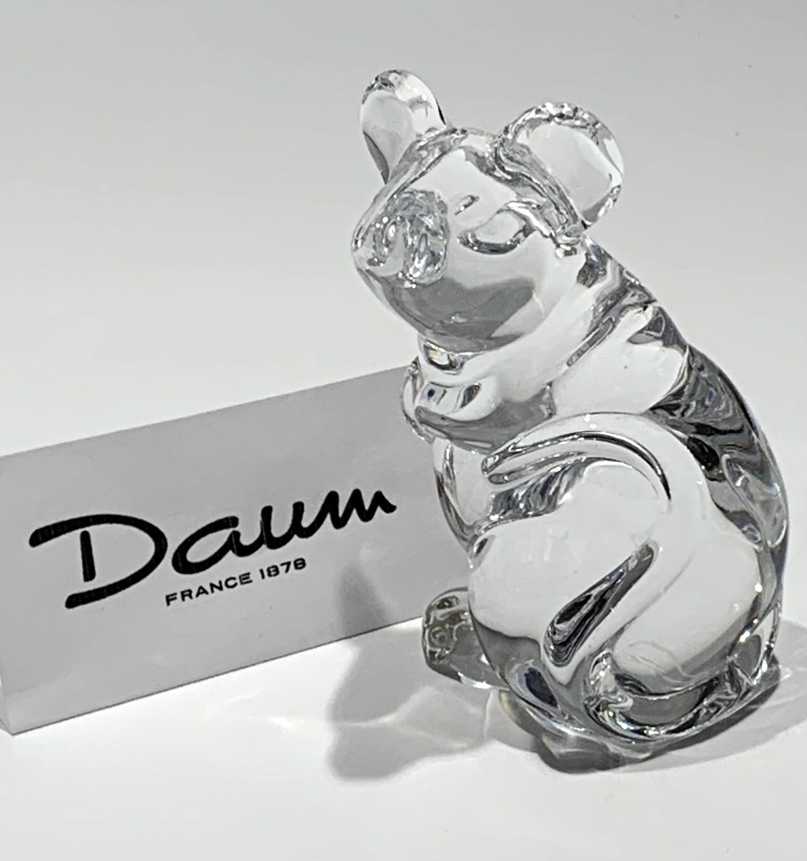 Vintage Signed DAUM France Crystal MOUSE   Figure (1 of 3)