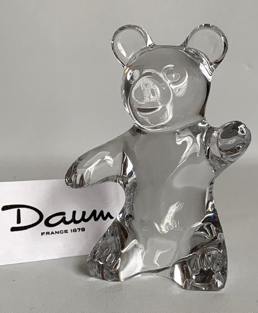 Vintage Signed DAUM France Crystal TEDDY BEAR   Figure (1 of 3)