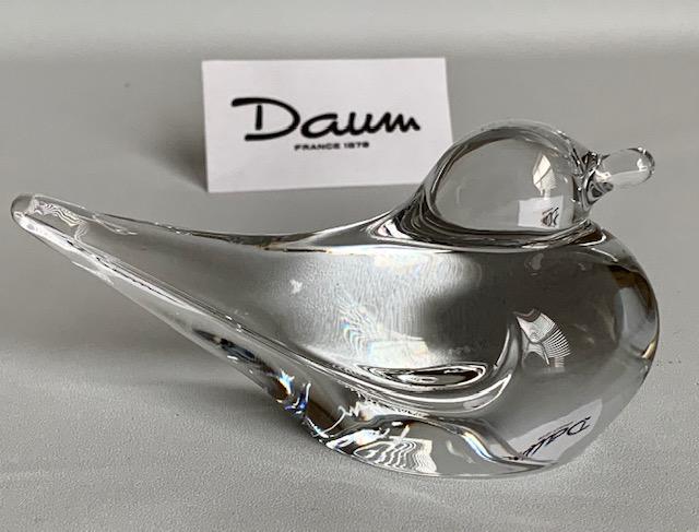 Vintage Signed DAUM France Crystal BIRD Figure (1 of 2)