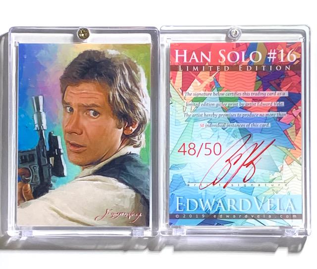 STAR WARS 1 of 50 Artist Signed HAN SOLO Art Card: Hand Signed and Numbered by Artist / ONLY 50 Made / Encased