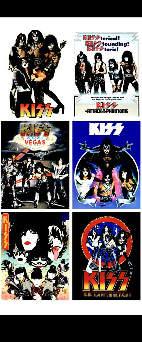 Lot of 6 KISS 8 x 10 Concert Poster Lithographs / A (1 of 1)